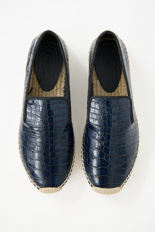 Celine Embossed Leather Espadrille