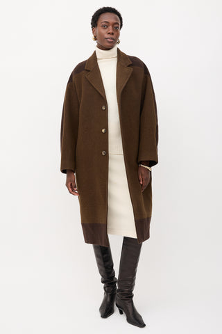 Celine FW 2018 Wool Two Tone Coat