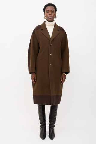 Celine FW 2018 Wool Two Tone Coat