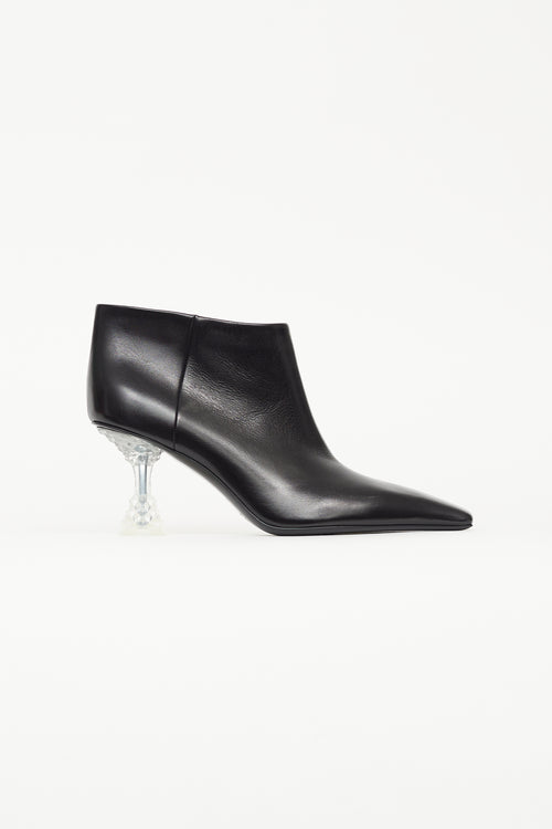 Celine Fall 2018 Black Leather & Crystal Heel Boot