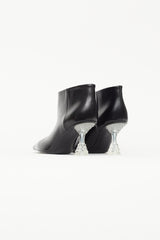Celine Fall 2018 Black Leather & Crystal Heel Boot