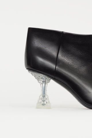Celine Fall 2018 Black Leather & Crystal Heel Boot