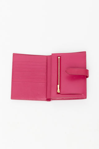 Celine Fuschia Leather Bifold Wallet