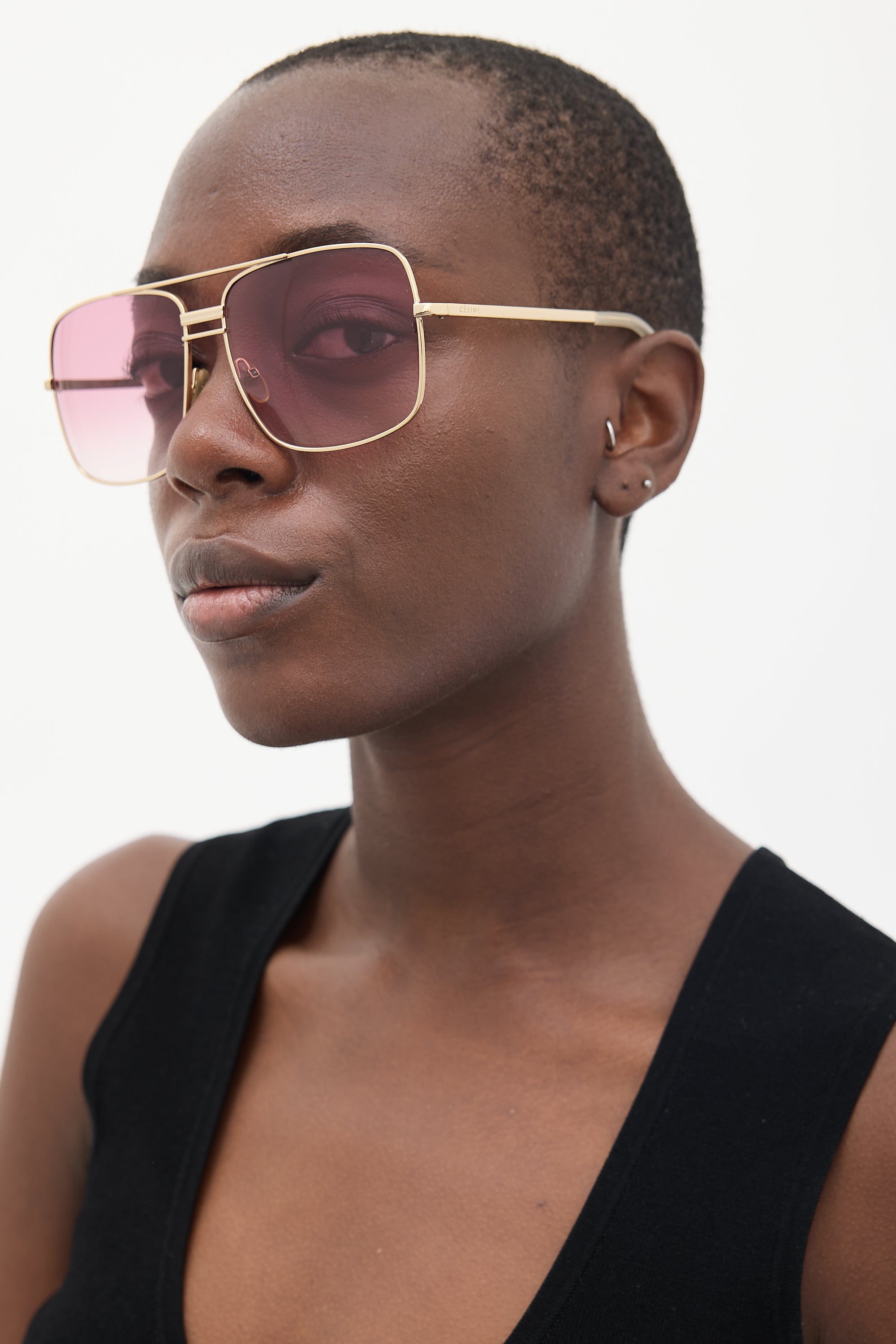 Celine // Gold Pink CL41808 Aviator Sunglasses – VSP Consignment
