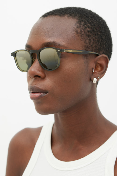 Celine Green CL41412 Wayfarer Reflective Sunglasses