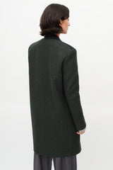 Celine Green & Navy Wool Panelled Coat