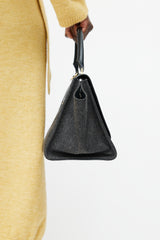 Celine Grey & Black Trapeze Wool Bag