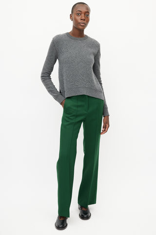 Celine Grey Cashmere Slit Knit Sweater