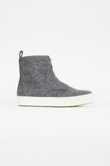 Celine Grey Wool Zip Up Ankle Boot