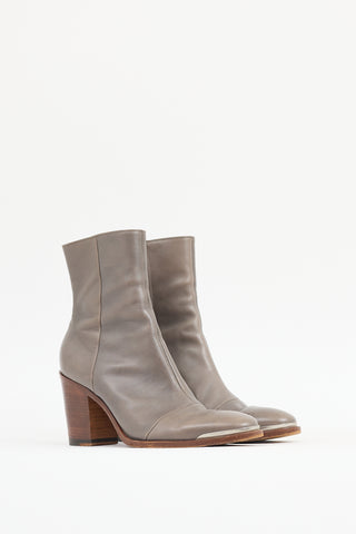 Celine Grey Leather Boot