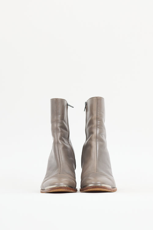 Celine Grey Leather Boot