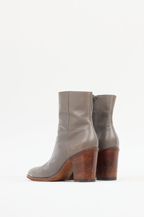 Celine Grey Leather Boot