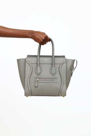 Celine Grey Calfskin Micro Luggage Bag