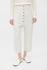 Celine Grey Linen Cropped Trouser