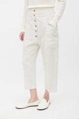 Celine Grey Linen Cropped Trouser