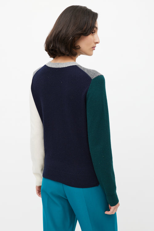 Celine Grey & Multicolour Wool Colourblock Sweater