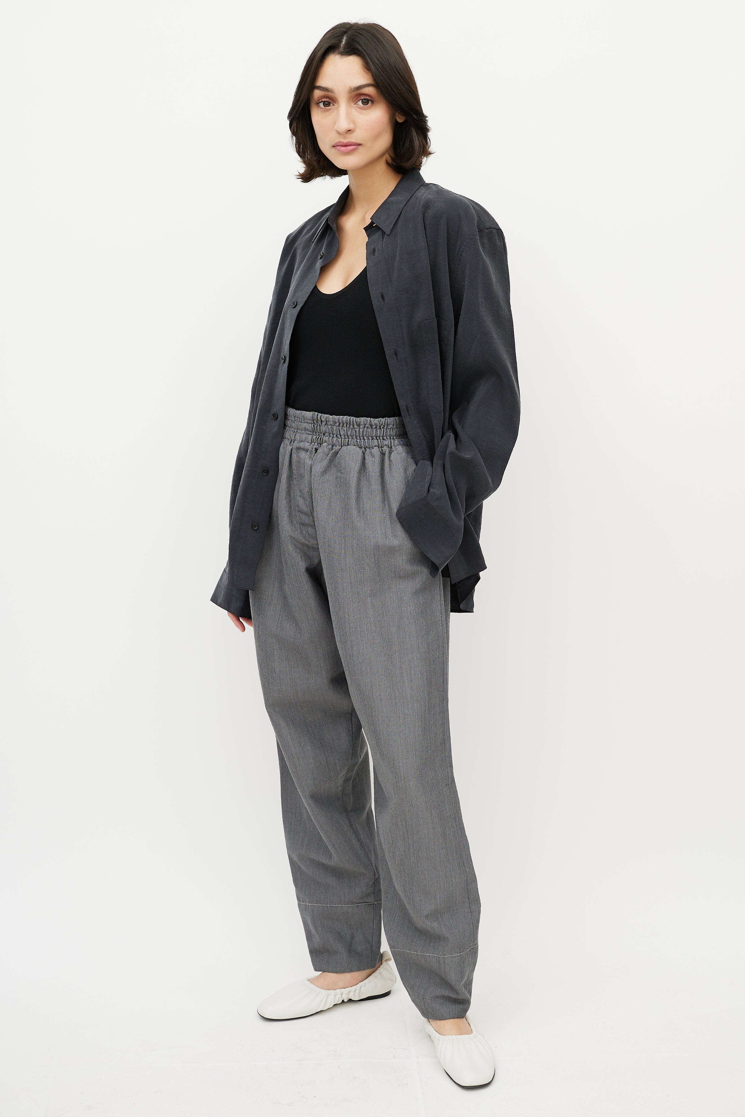 Celine // Grey Wool Tapered Leg Trousers – VSP Consignment