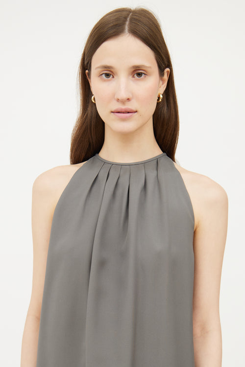 Celine Grey & Black Panel Silk Dress