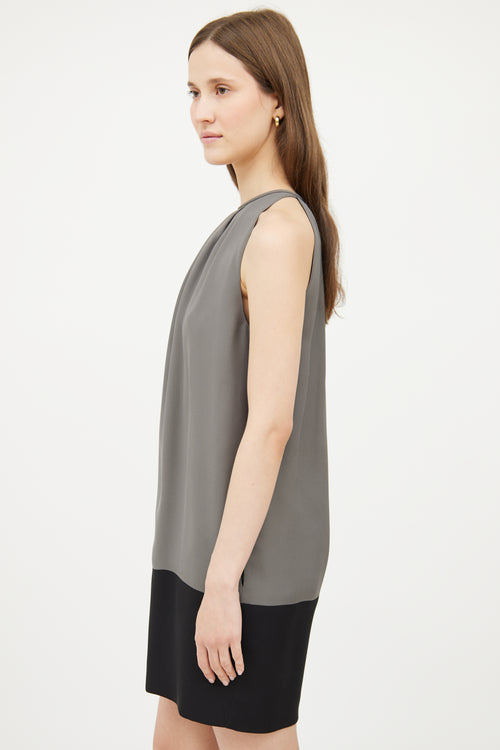 Celine Grey & Black Panel Silk Dress