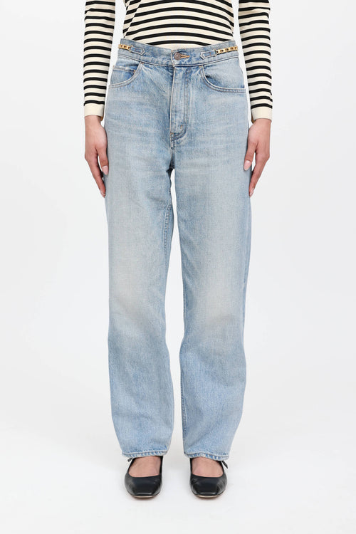 Celine Light Wash Margaret Chain Jeans