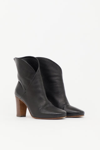 Celine Leather Wrap Ankle Boot