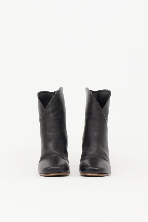 Celine Leather Wrap Ankle Boot