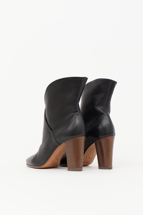 Celine Leather Wrap Ankle Boot