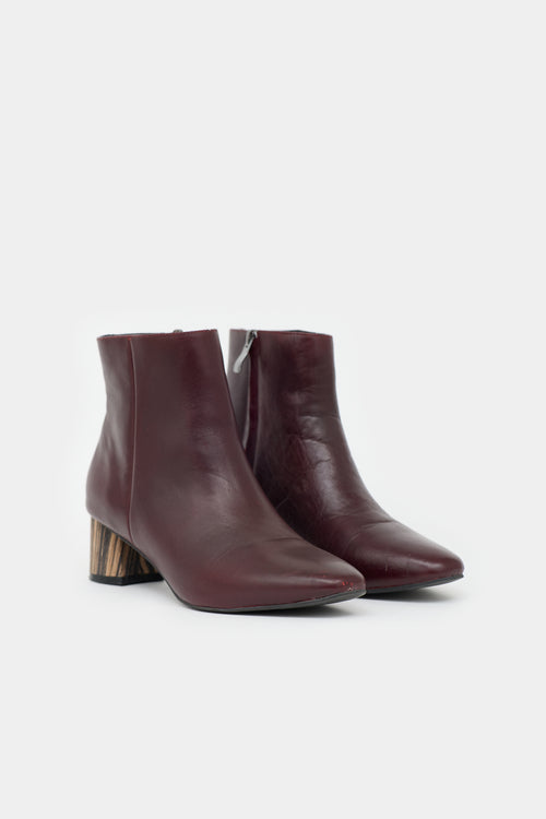 Celine Leather Block Heel Ankle Boot