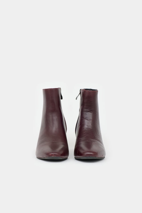 Celine Leather Block Heel Ankle Boot
