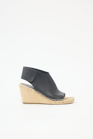Celine Leather Espadrille Wedge Sandal