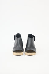 Celine Leather Espadrille Wedge Sandal