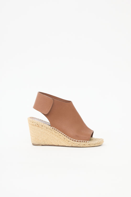 Celine Leather Espadrille Wedge Sandal