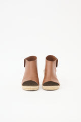 Celine Leather Espadrille Wedge Sandal