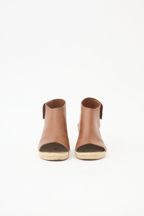 Celine Leather Espadrille Wedge Sandal