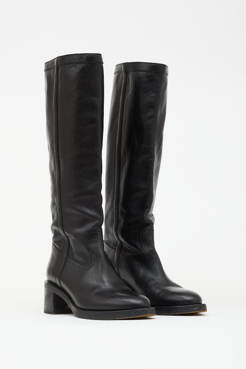 Celine Leather Folco Boot