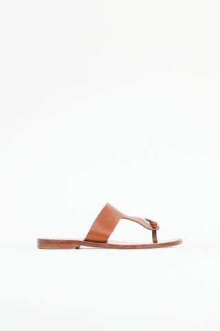 Celine Leather Knotted T-Strap Sandal