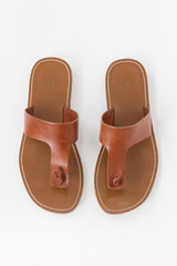Celine Leather Knotted T-Strap Sandal