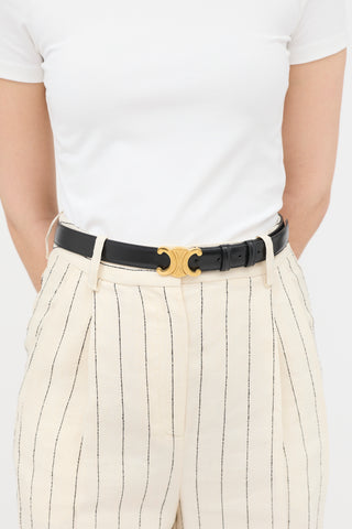 Celine 2022 Leather Medium Triomphe Belt