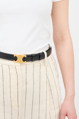 Celine 2022 Leather Medium Triomphe Belt
