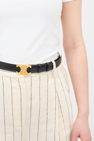 Celine 2022 Leather Medium Triomphe Belt