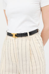 Celine 2022 Leather Medium Triomphe Belt
