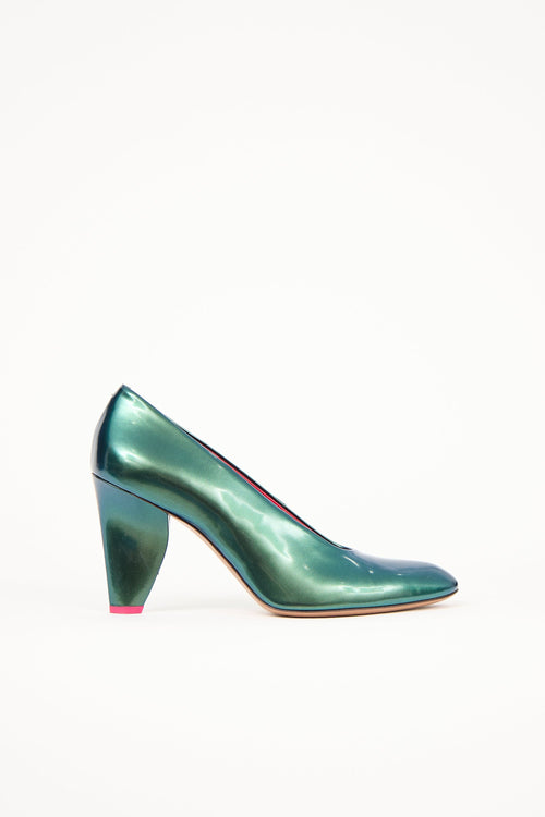 Leather Iridescent Pump