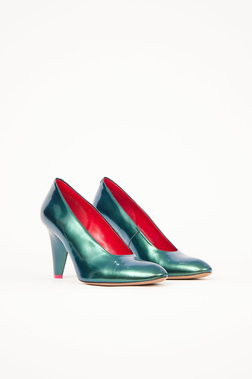 Leather Iridescent Pump