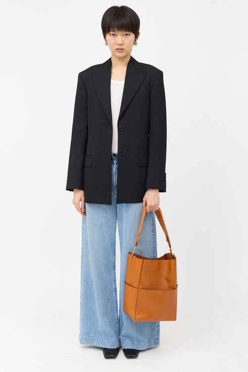 Celine Leather Sangle Tote Bag