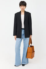 Celine Leather Sangle Tote Bag