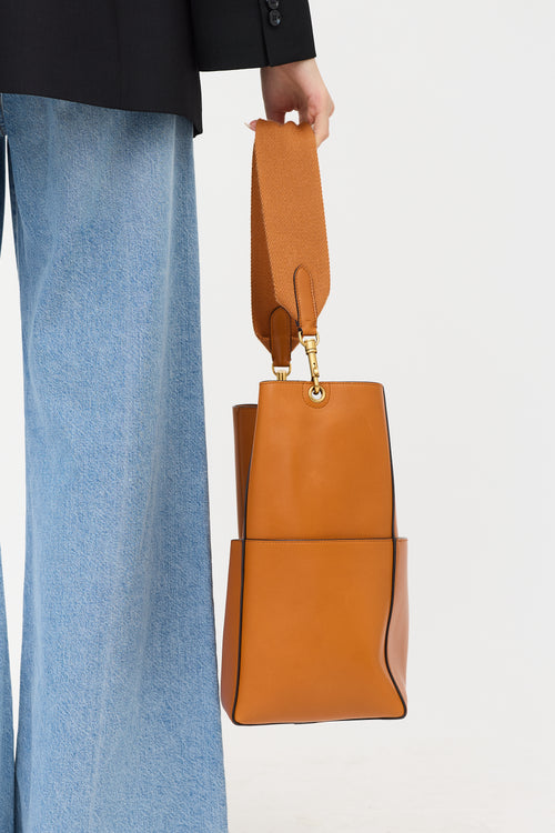 Celine Leather Sangle Tote Bag