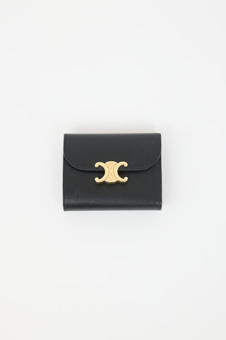 Celine Leather Small Flap Triomphe Wallet