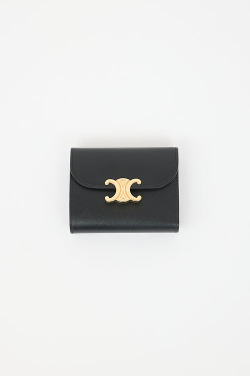 Celine Leather Small Flap Triomphe Wallet