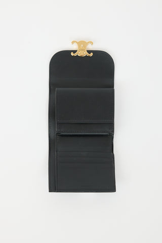 Celine Leather Small Flap Triomphe Wallet
