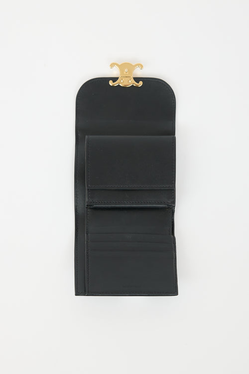 Celine Leather Small Flap Triomphe Wallet